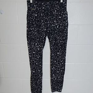 Leopard Grey & Black Soft Skinny Stretch Jeans Elastic Comfort Waist
